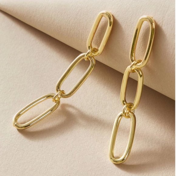 Jewelry - 5 for $25 Gold Color Link Chain Statement Earrings